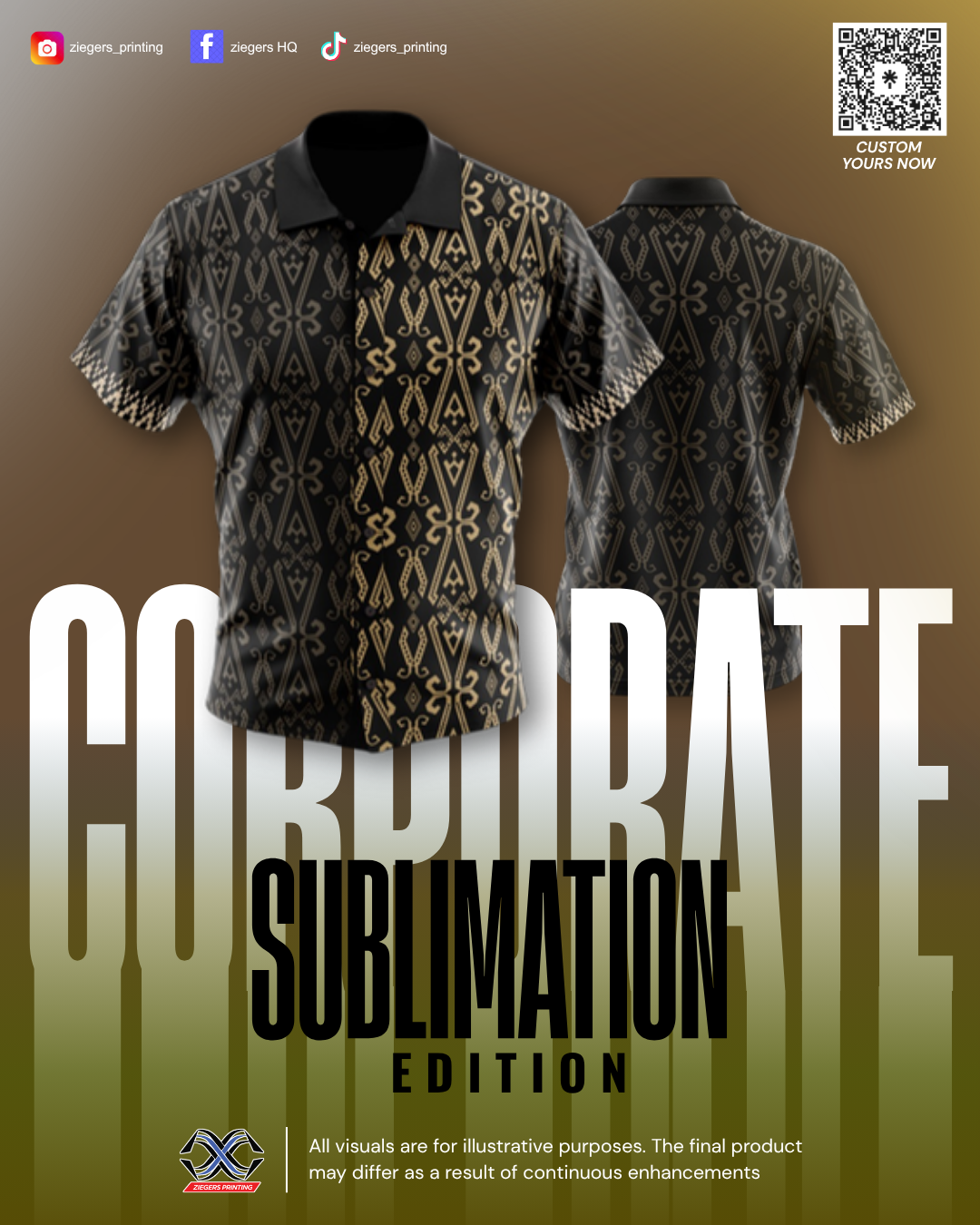 Corporate Sublimation Custom Gold Black